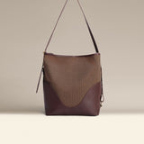 OLEADA NYC Bucket Bag > Leather Tote Bag For Women > Large Capacity Handbag > Convertible To Shoulder Bag > stylish 14 inch laptop bag Color_Espresso Marina Soft Bucket