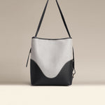 OLEADA NYC Bucket Bag > Leather Tote Bag For Women > Large Capacity Handbag > Convertible To Shoulder Bag > stylish 14 inch laptop bag Color_Marble Marina Soft Bucket