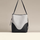 OLEADA NYC Bucket Bag > Leather Tote Bag For Women > Large Capacity Handbag > Convertible To Shoulder Bag > stylish 14 inch laptop bag Color_Marble Marina Soft Bucket