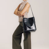 OLEADA NYC Bucket Bag > Leather Tote Bag For Women > Large Capacity Handbag > Convertible To Shoulder Bag > stylish 14 inch laptop bag Marina Soft Bucket