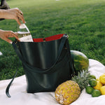 OLEADA NYC Bucket Bag > Leather Tote Bag For Women > Large Capacity Handbag > Convertible To Shoulder Bag > stylish 14 inch laptop bag Marina Soft Bucket