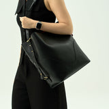 OLEADA NYC Bucket Bag > Leather Tote Bag For Women > Large Capacity Handbag > Convertible To Shoulder Bag > stylish 14 inch laptop bag Marina Soft Bucket