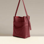 OLEADA NYC Bucket Bag > Leather Tote Bag For Women > Large Capacity Handbag > Convertible To Shoulder Bag > stylish 14 inch laptop bag Marina Soft Bucket