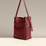 OLEADA NYC Bucket Bag > Leather Tote Bag For Women > Large Capacity Handbag > Convertible To Shoulder Bag > stylish 14 inch laptop bag Marina Soft Bucket