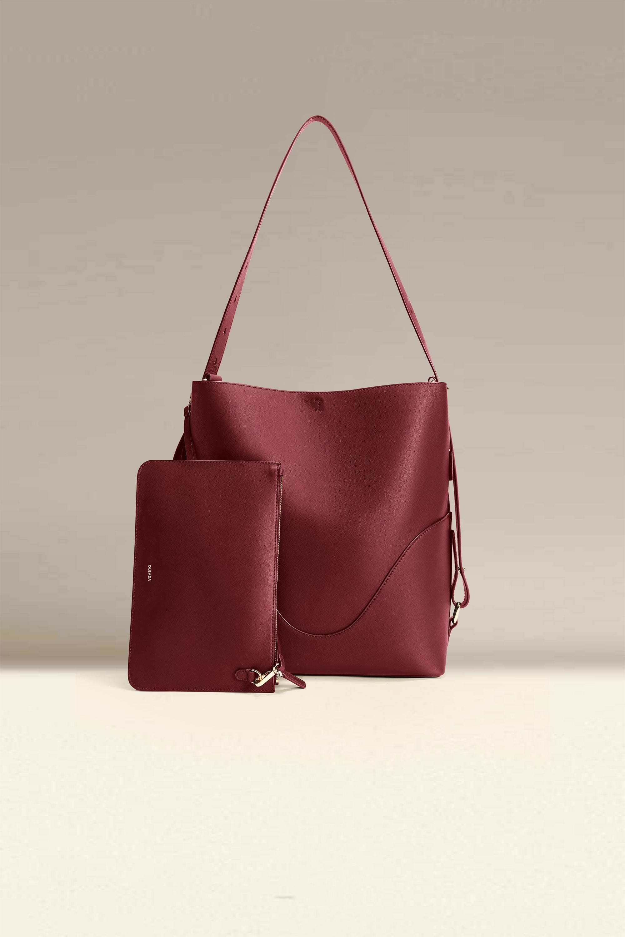 OLEADA NYC Bucket Bag > Leather Tote Bag For Women > Large Capacity Handbag > Convertible To Shoulder Bag > stylish 14 inch laptop bag Marina Soft Bucket