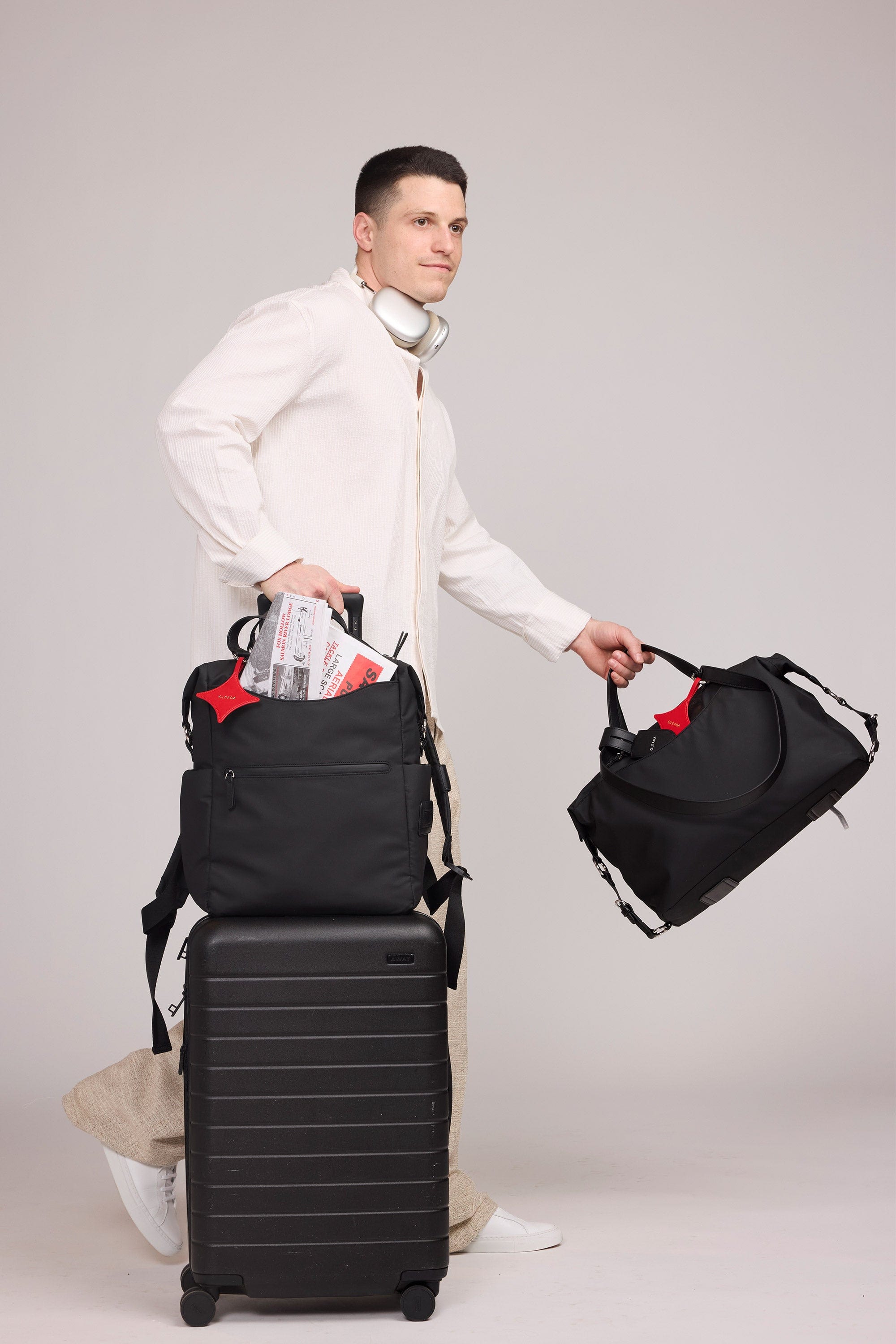 OLEADA NYC convertible travel bags > airport tote bags > overnight bags > water-resistant vegan bags > stylish multi-use bags AnyWear AnyDuffle