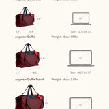 OLEADA NYC convertible travel bags > airport tote bags > overnight bags > water-resistant vegan bags > stylish multi-use bags AnyWear AnyDuffle - Regular Size