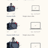 OLEADA NYC convertible travel bags > airport tote bags > overnight bags > water-resistant vegan bags > stylish multi-use bags AnyWear AnyDuffle - Regular Size