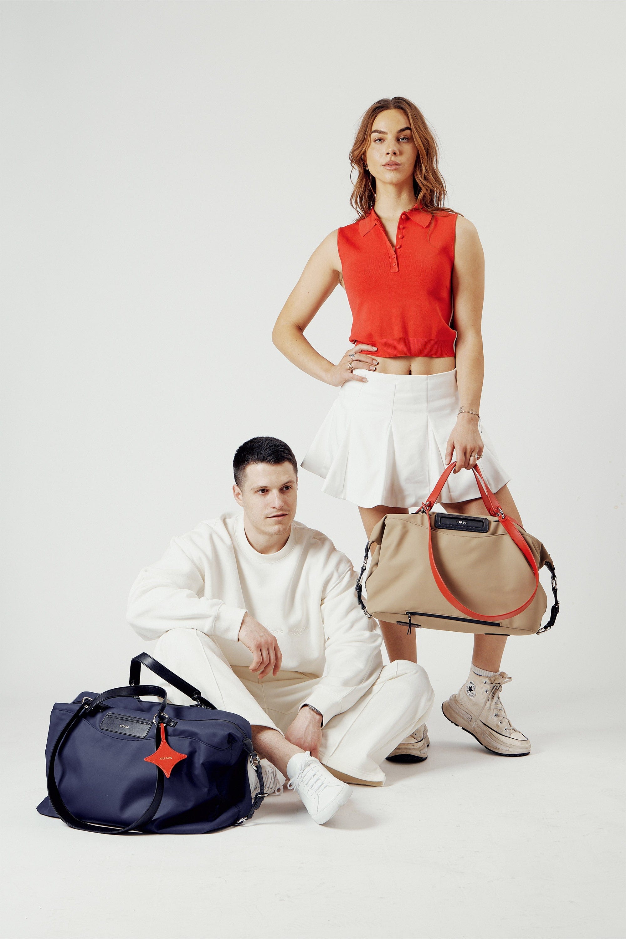 OLEADA NYC convertible travel bags > airport tote bags > overnight bags > water-resistant vegan bags > stylish multi-use bags AnyWear AnyDuffle Travel