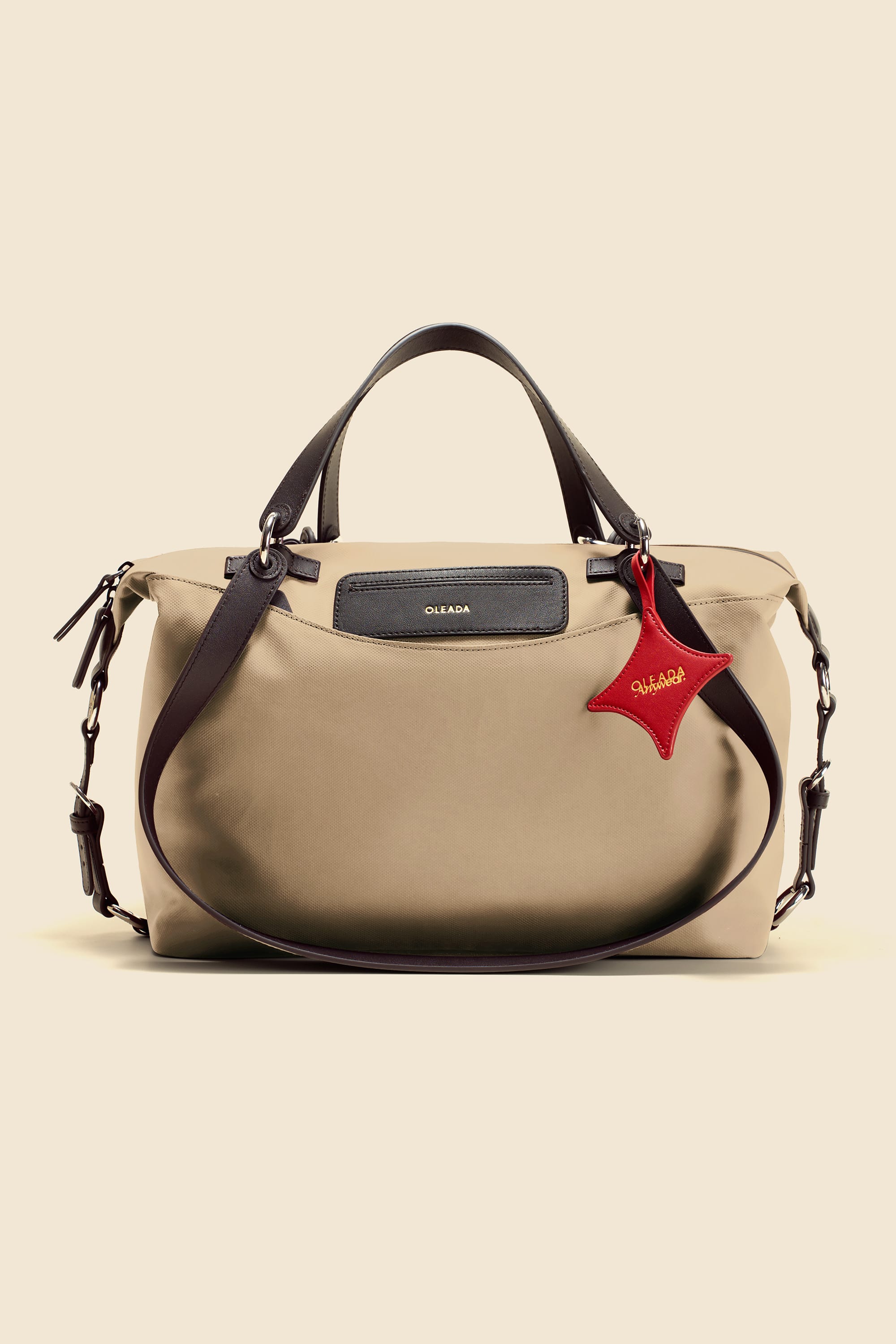OLEADA NYC convertible travel bags > airport tote bags > overnight bags > water-resistant vegan bags > stylish multi-use bags Color_Abu Dhabi AnyWear AnyDuffle - Travel Size