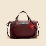 OLEADA NYC convertible travel bags > airport tote bags > overnight bags > water-resistant vegan bags > stylish multi-use bags Color_Bordeaux AnyWear AnyDuffle - City Size