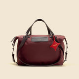OLEADA NYC convertible travel bags > airport tote bags > overnight bags > water-resistant vegan bags > stylish multi-use bags Color_Bordeaux AnyWear AnyDuffle - City Size