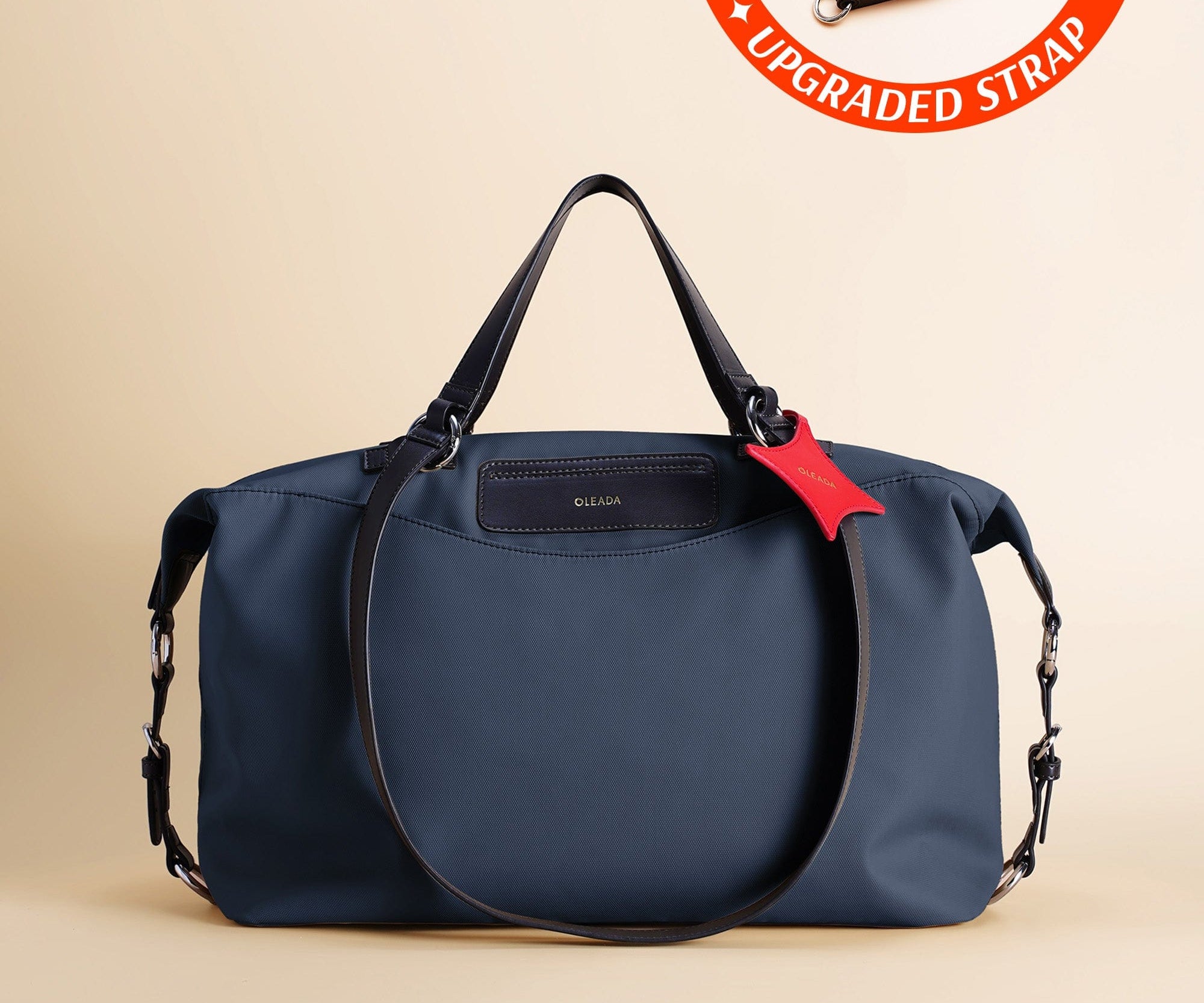 OLEADA NYC convertible travel bags > airport tote bags > overnight bags > water-resistant vegan bags > stylish multi-use bags Color_Mykonos AnyWear AnyDuffle