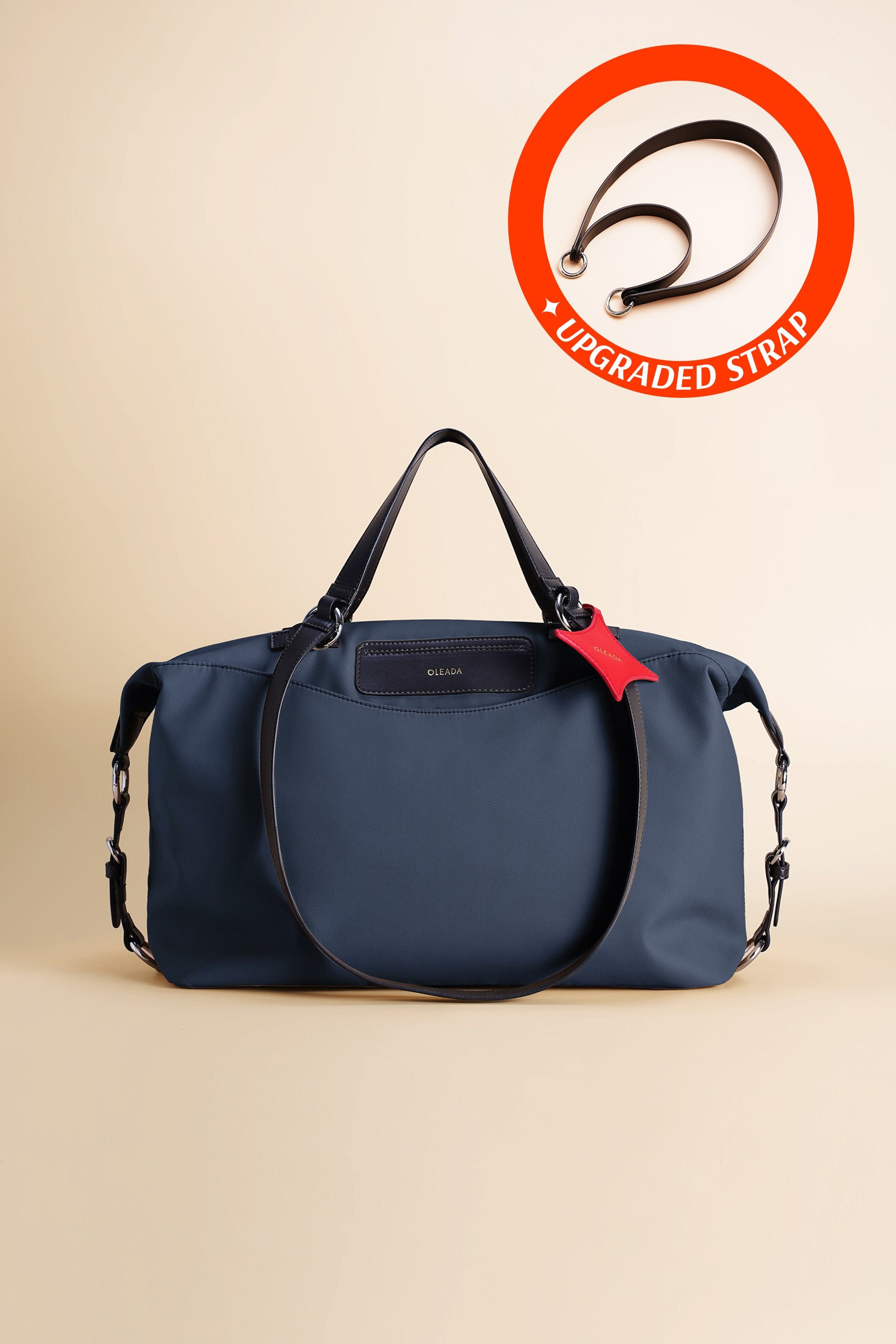 OLEADA NYC convertible travel bags > airport tote bags > overnight bags > water-resistant vegan bags > stylish multi-use bags Color_Mykonos AnyWear AnyDuffle