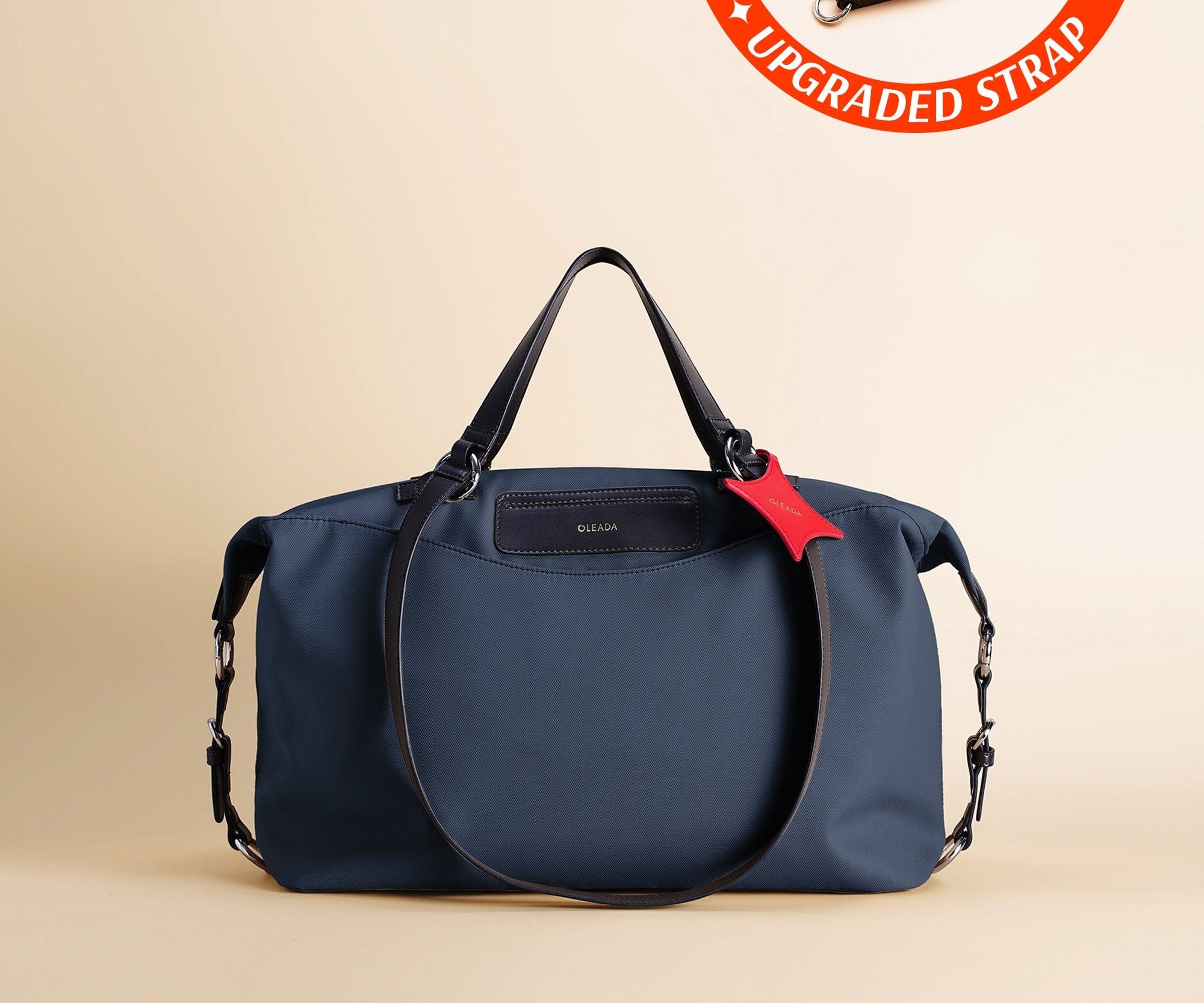 OLEADA NYC convertible travel bags > airport tote bags > overnight bags > water-resistant vegan bags > stylish multi-use bags Color_Mykonos AnyWear AnyDuffle City