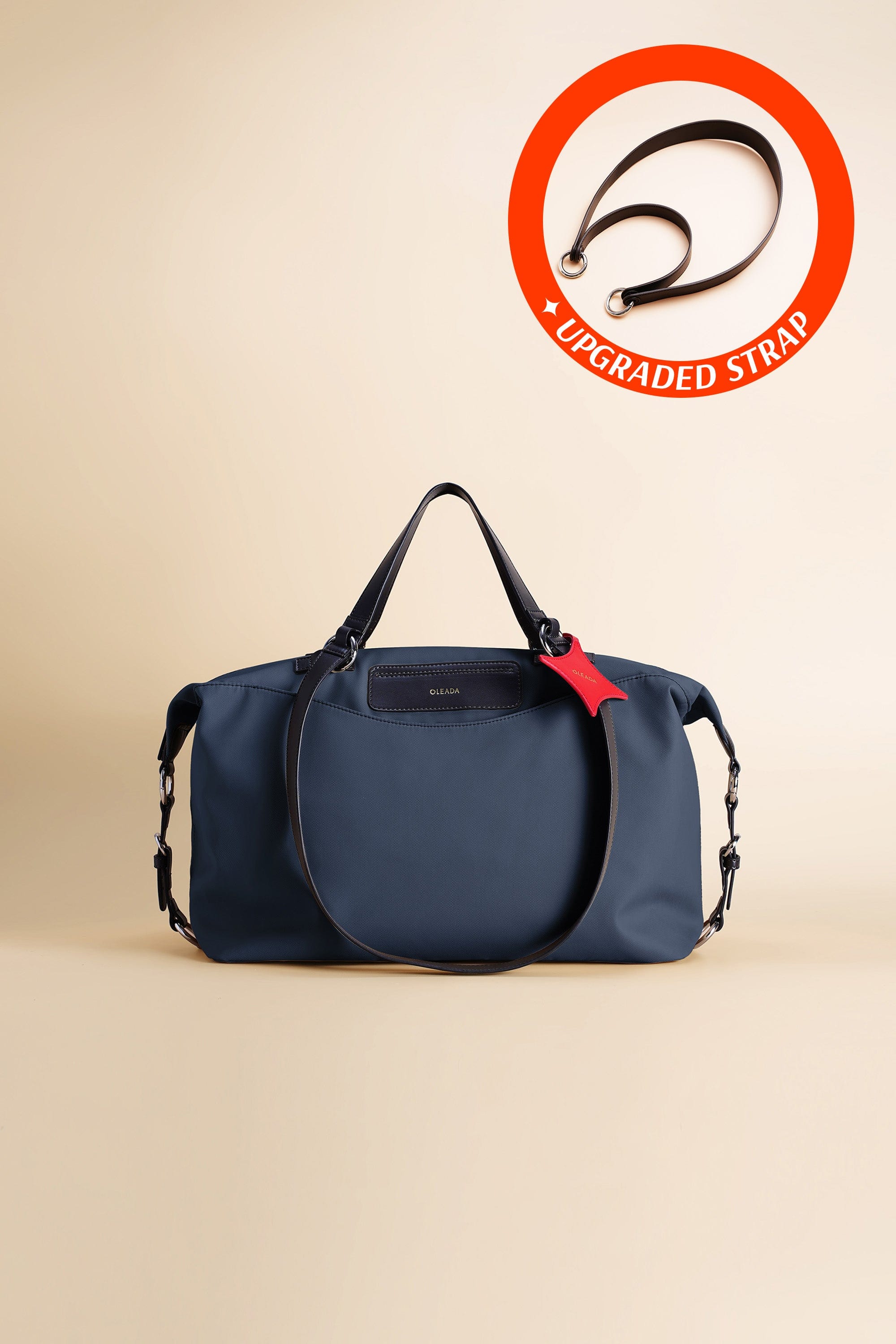 OLEADA NYC convertible travel bags > airport tote bags > overnight bags > water-resistant vegan bags > stylish multi-use bags Color_Mykonos AnyWear AnyDuffle City