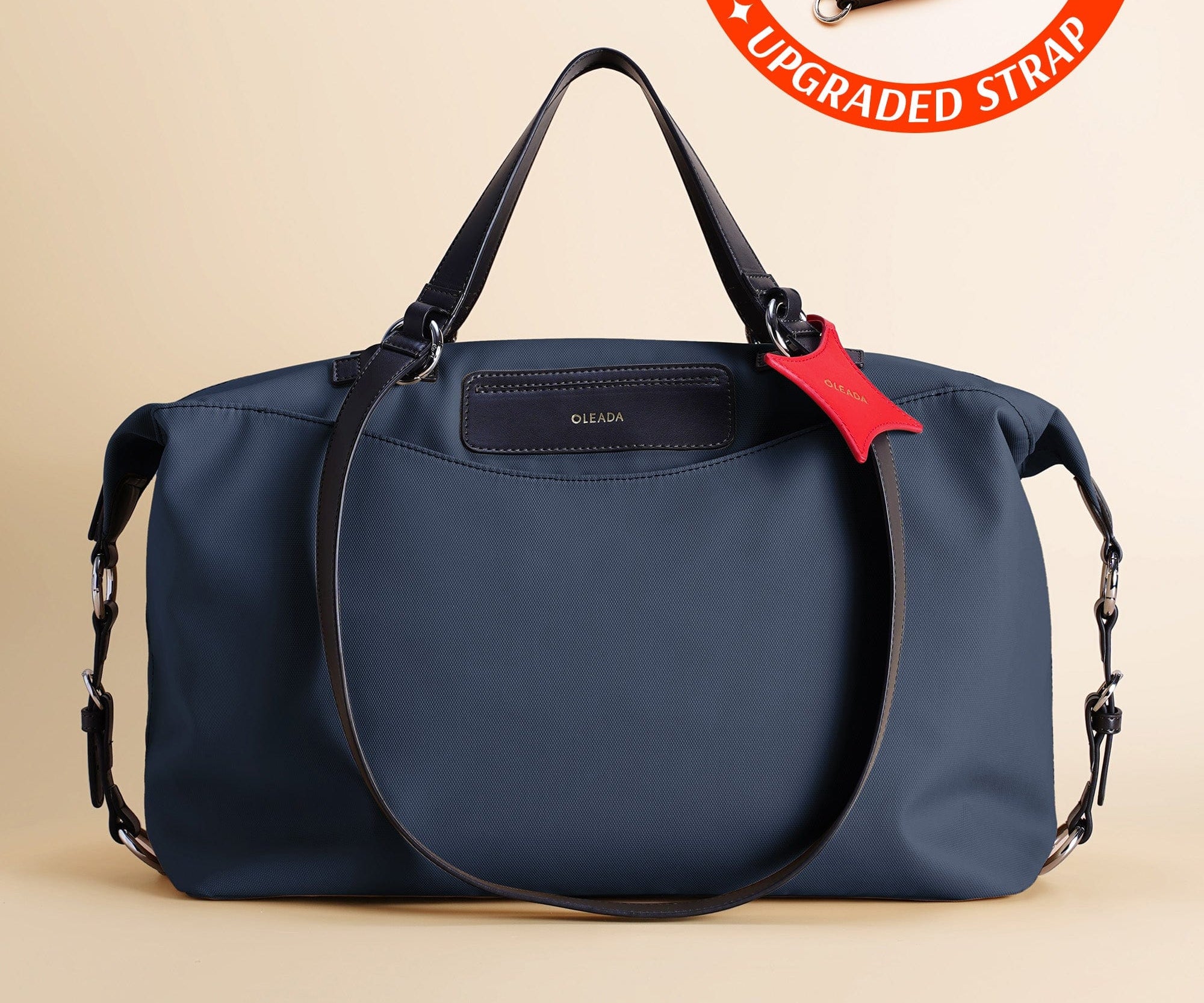 OLEADA NYC convertible travel bags > airport tote bags > overnight bags > water-resistant vegan bags > stylish multi-use bags Color_Mykonos AnyWear AnyDuffle Travel