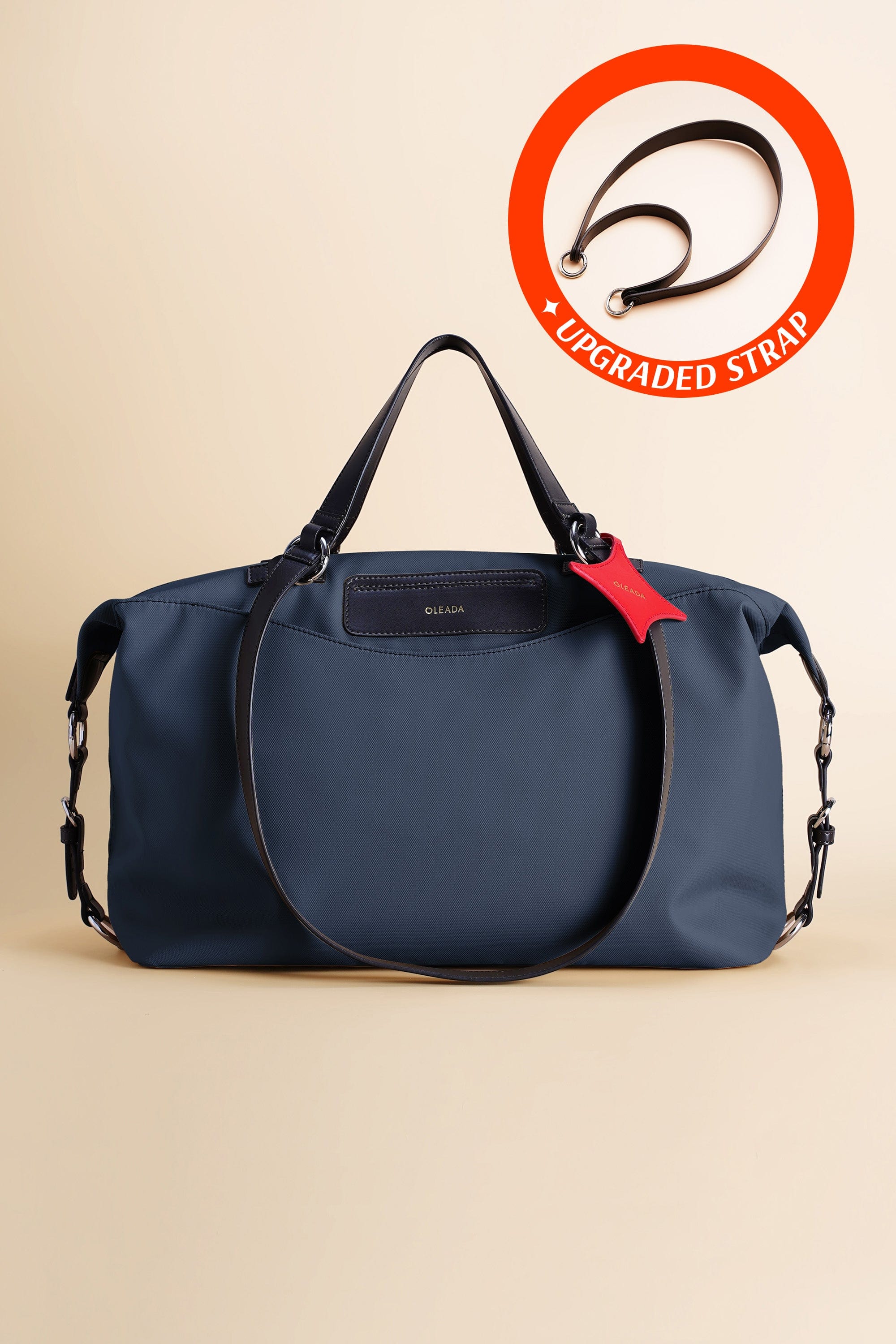 OLEADA NYC convertible travel bags > airport tote bags > overnight bags > water-resistant vegan bags > stylish multi-use bags Color_Mykonos AnyWear AnyDuffle Travel