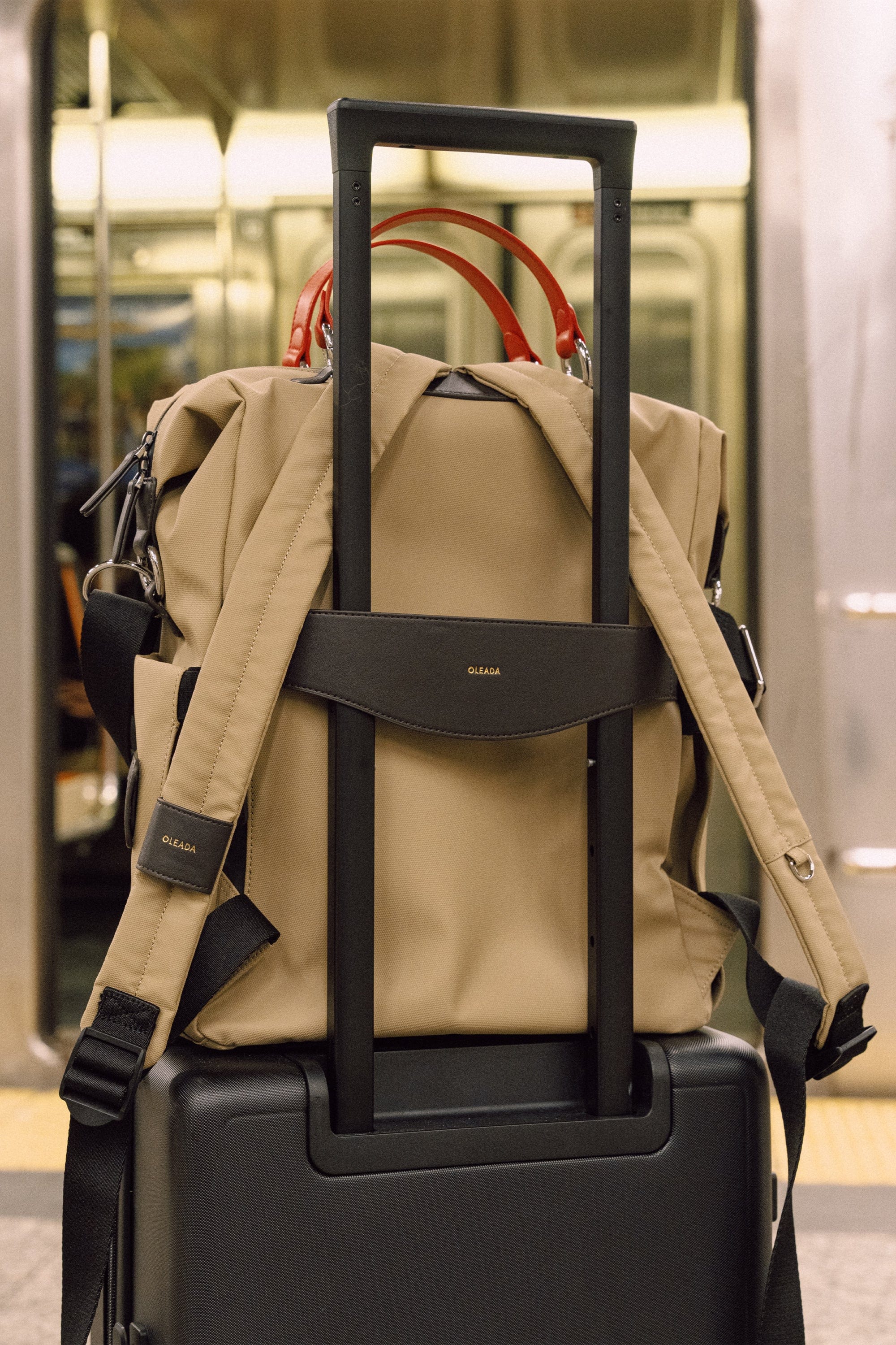 OLEADA NYC convertible travel bags > work-to-travel backpack > commuter bags > water-resistant vegan bags > stylish multi-use backpack AnyWear AnyBackpack