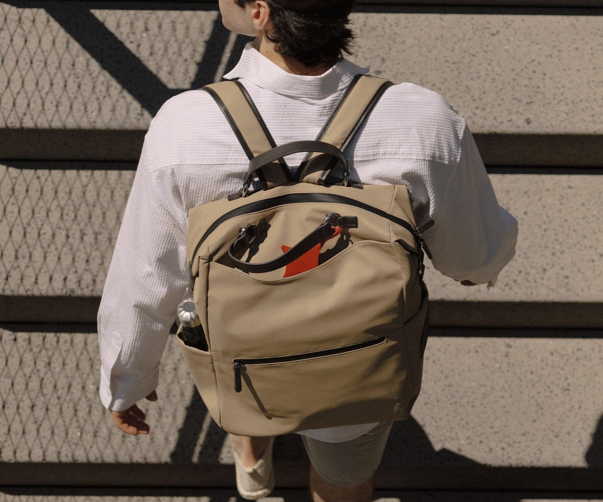 OLEADA NYC convertible travel bags > work-to-travel backpack > commuter bags > water-resistant vegan bags > stylish multi-use backpack AnyWear AnyBackpack Plus