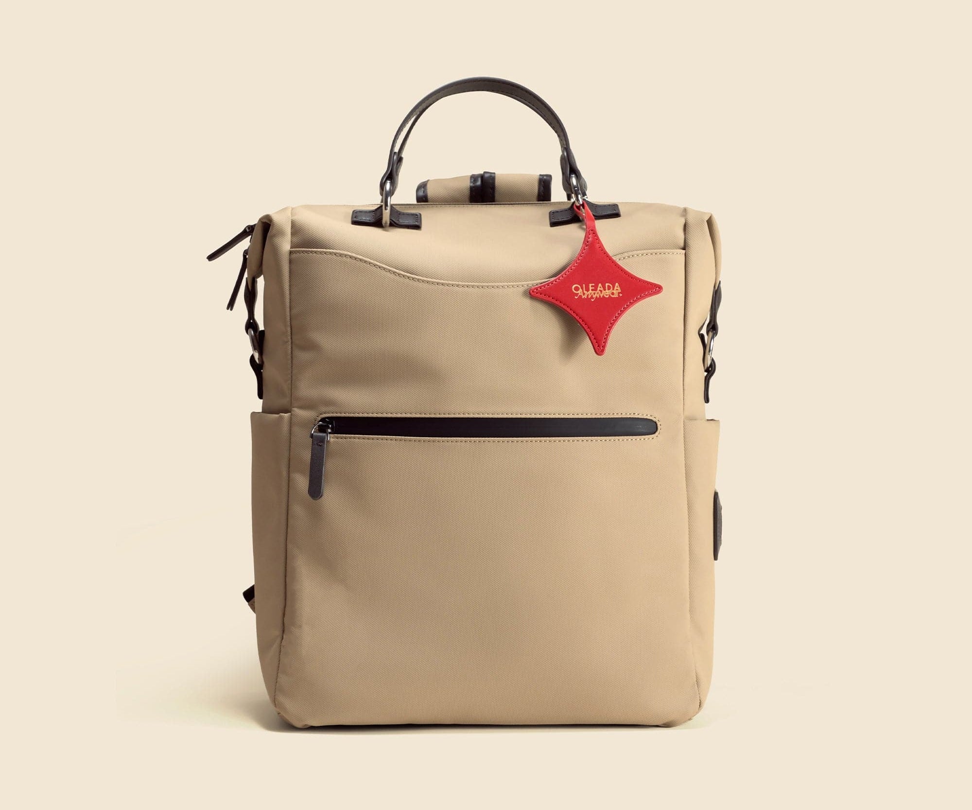 OLEADA NYC convertible travel bags > work-to-travel backpack > commuter bags > water-resistant vegan bags > stylish multi-use backpack Color_Abu Dhabi AnyWear AnyBackpack