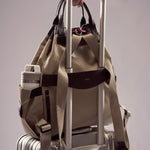 OLEADA NYC convertible travel bags > work-to-travel backpack > commuter bags > water-resistant vegan bags > stylish multi-use backpack Color_Abu Dhabi AnyWear Tennis Backpack