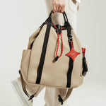 OLEADA NYC convertible travel bags > work-to-travel backpack > commuter bags > water-resistant vegan bags > stylish multi-use backpack Color_Abu Dhabi AnyWear Tennis Backpack