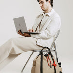 OLEADA NYC convertible travel bags > work-to-travel backpack > commuter bags > water-resistant vegan bags > stylish multi-use backpack Color_Abu Dhabi AnyWear Tennis Backpack