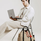 OLEADA NYC convertible travel bags > work-to-travel backpack > commuter bags > water-resistant vegan bags > stylish multi-use backpack Color_Abu Dhabi AnyWear Tennis Backpack