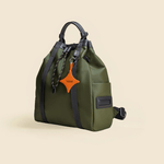 OLEADA NYC convertible travel bags > work-to-travel backpack > commuter bags > water-resistant vegan bags > stylish multi-use backpack Color_Tahoe AnyWear Tennis Backpack