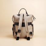 OLEADA NYC Convertible Travel Bags > Work-to-Travel Backpack > Organized Carry Bags > Water-Resistant Vegan Bags > Stylish Multi-Use Backpack Color_Tan Anywear AnyBackpack