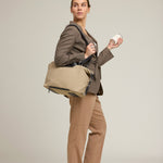 OLEADA NYC Convertible Travel Bags > Work-to-Travel Duffle Bags > Organized Carry Bags > Water-Resistant Vegan Bags > Stylish Multi-Use Bags Color_Tan Anywear AnyDuffle City