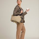 OLEADA NYC Convertible Travel Bags > Work-to-Travel Duffle Bags > Organized Carry Bags > Water-Resistant Vegan Bags > Stylish Multi-Use Bags Color_Tan Anywear AnyDuffle City