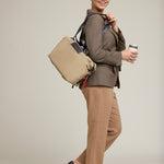 OLEADA NYC Convertible Travel Bags > Work-to-Travel Duffle Bags > Organized Carry Bags > Water-Resistant Vegan Bags > Stylish Multi-Use Bags Color_Tan Anywear AnyDuffle City