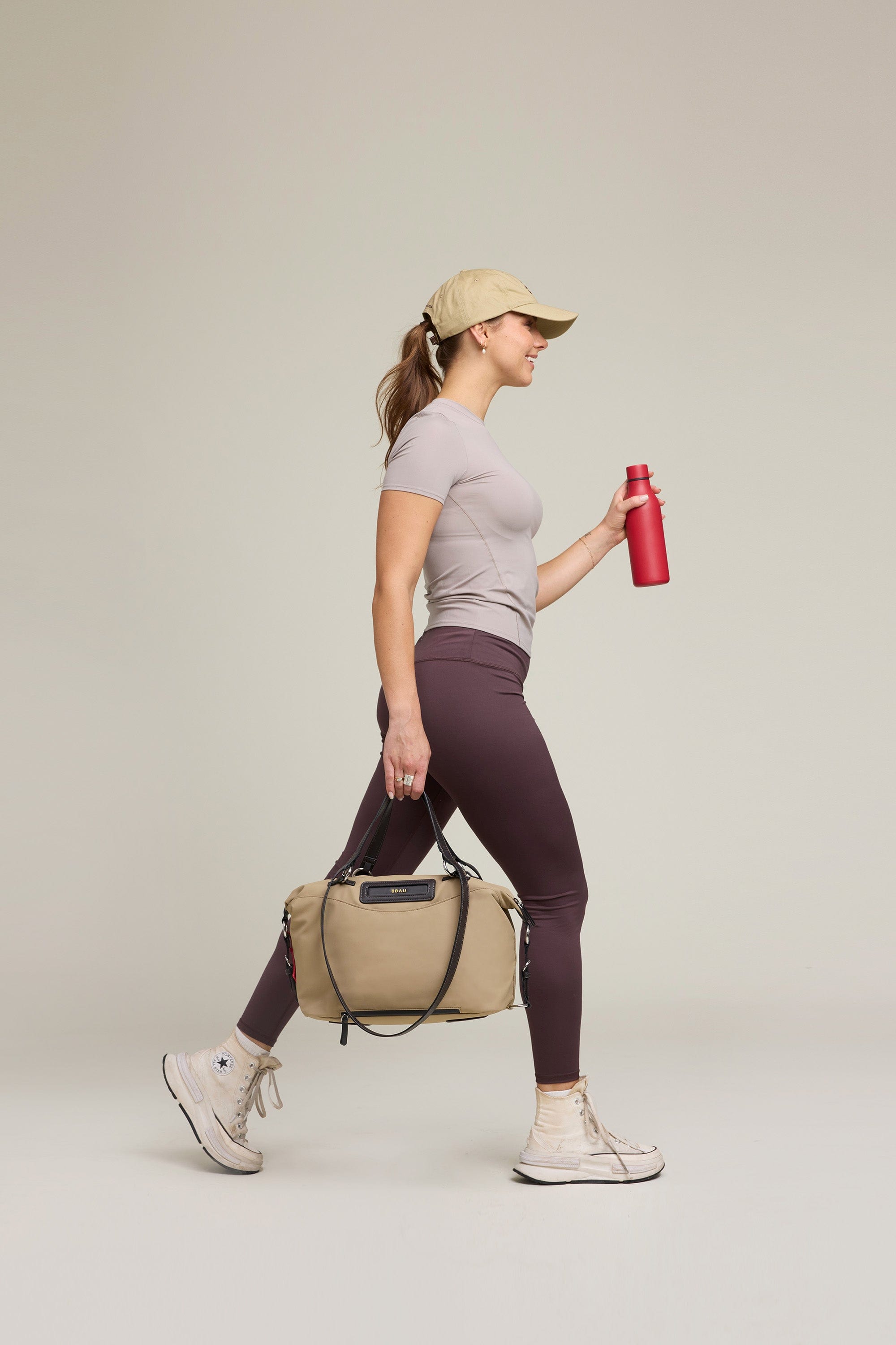 OLEADA NYC Convertible Travel Bags > Work-to-Travel Duffle Bags > Organized Carry Bags > Water-Resistant Vegan Bags > Stylish Multi-Use Bags Color_Tan Anywear AnyDuffle City