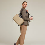 OLEADA NYC Convertible Travel Bags > Work-to-Travel Duffle Bags > Organized Carry Bags > Water-Resistant Vegan Bags > Stylish Multi-Use Bags Color_Tan Anywear AnyDuffle City