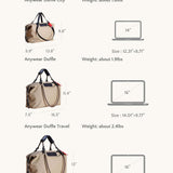 OLEADA NYC Convertible Travel Bags > Work-to-Travel Duffle Bags > Organized Carry Bags > Water-Resistant Vegan Bags > Stylish Multi-Use Bags Color_Tan Anywear AnyDuffle Travel
