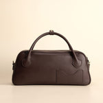 OLEADA NYC Hand Bag > Leather Tote Bag For Women > Mini Handbag > Convertible To Shoulder Bag > Fits iPad Mini> Color_Chocolate / With Leather Strap Mini Marina Carryall