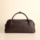 OLEADA NYC Hand Bag > Leather Tote Bag For Women > Mini Handbag > Convertible To Shoulder Bag > Fits iPad Mini> Color_Chocolate / With Leather Strap Mini Marina Carryall