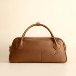 OLEADA NYC Hand Bag > Leather Tote Bag For Women > Mini Handbag > Convertible To Shoulder Bag > Fits iPad Mini> Color_Cognac / With Leather Strap Mini Marina Carryall