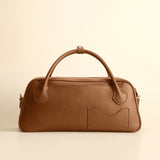 OLEADA NYC Hand Bag > Leather Tote Bag For Women > Mini Handbag > Convertible To Shoulder Bag > Fits iPad Mini> Color_Cognac / With Leather Strap Mini Marina Carryall