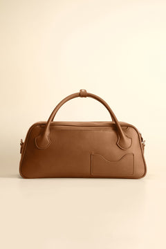 OLEADA NYC Hand Bag > Leather Tote Bag For Women > Mini Handbag > Convertible To Shoulder Bag > Fits iPad Mini> Color_Cognac / With Leather Strap Mini Marina Carryall