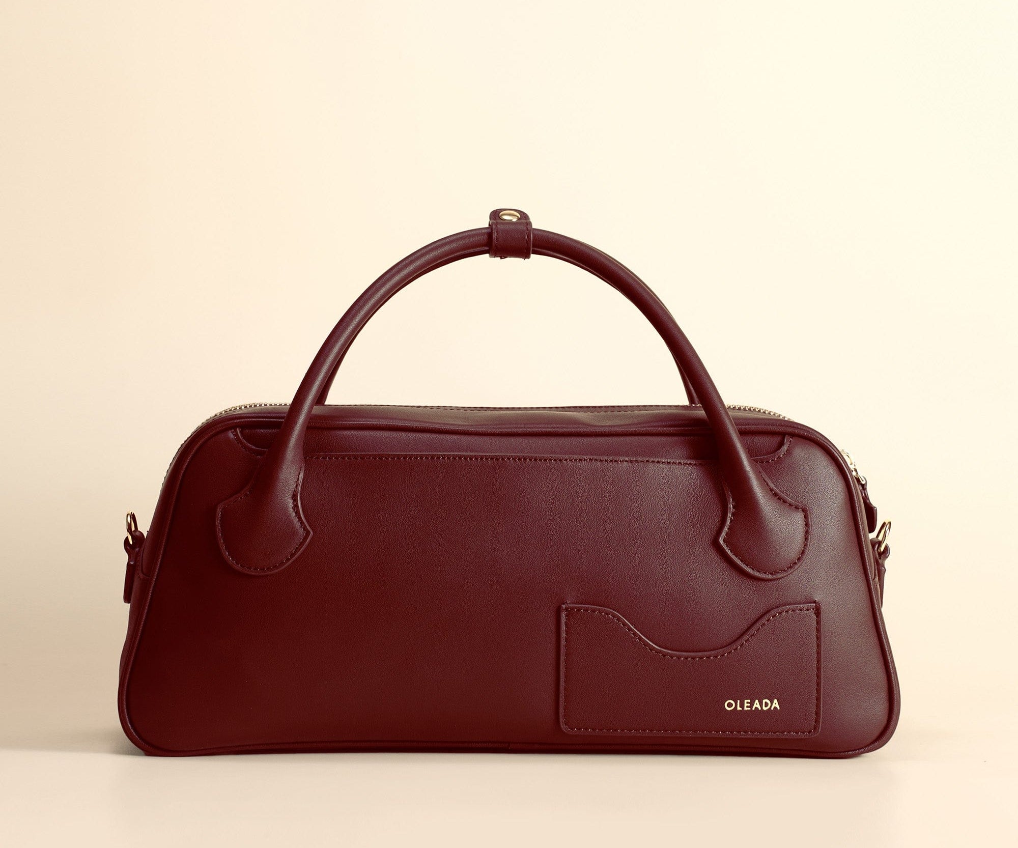 OLEADA NYC Hand Bag > Leather Tote Bag For Women > Mini Handbag > Convertible To Shoulder Bag > Fits iPad Mini> Color_Scarlet / No Strap Mini Marina Carryall