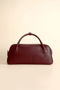OLEADA NYC Hand Bag > Leather Tote Bag For Women > Mini Handbag > Convertible To Shoulder Bag > Fits iPad Mini> Color_Scarlet / With Leather Strap Mini Marina Carryall