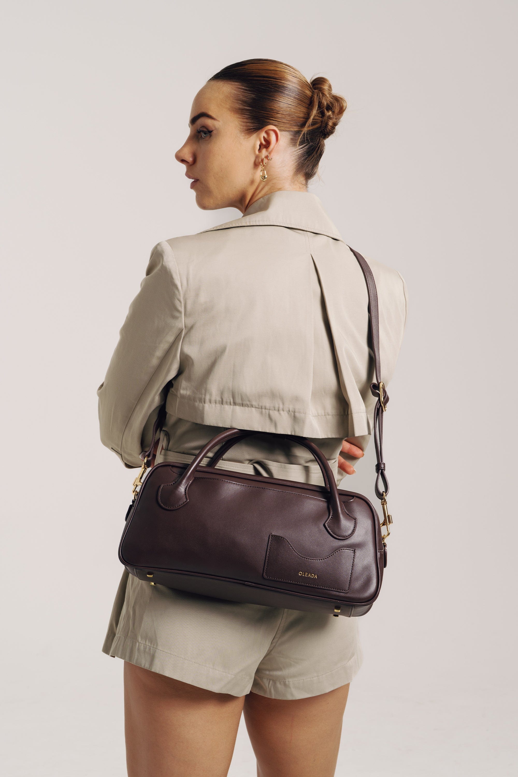 OLEADA NYC Hand Bag > Leather Tote Bag For Women > Mini Handbag > Convertible To Shoulder Bag > Fits iPad Mini> Mini Marina Carryall