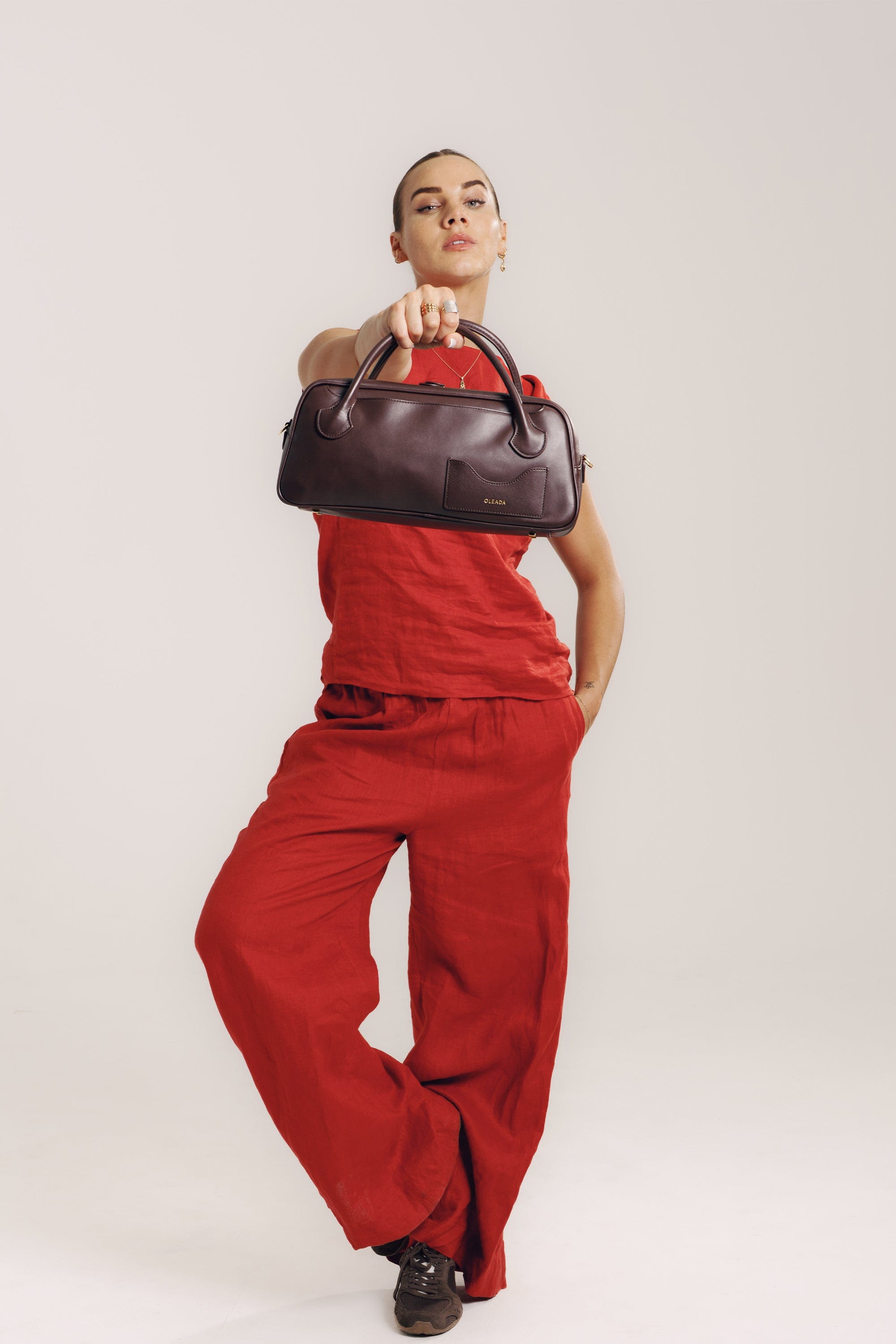 OLEADA NYC Hand Bag > Leather Tote Bag For Women > Mini Handbag > Convertible To Shoulder Bag > Fits iPad Mini> Mini Marina Carryall