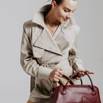 OLEADA NYC Hand Bag > Leather Tote Bag For Women > Mini Handbag > Convertible To Shoulder Bag > Fits iPad Mini> Mini Marina Carryall