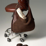 OLEADA NYC Hobo Bag > Leather Hobo Bag For Women > Mini Handbag > Convertible To Shoulder Bag > Fits 14" laptop> Color_Mocha Marina Hobo