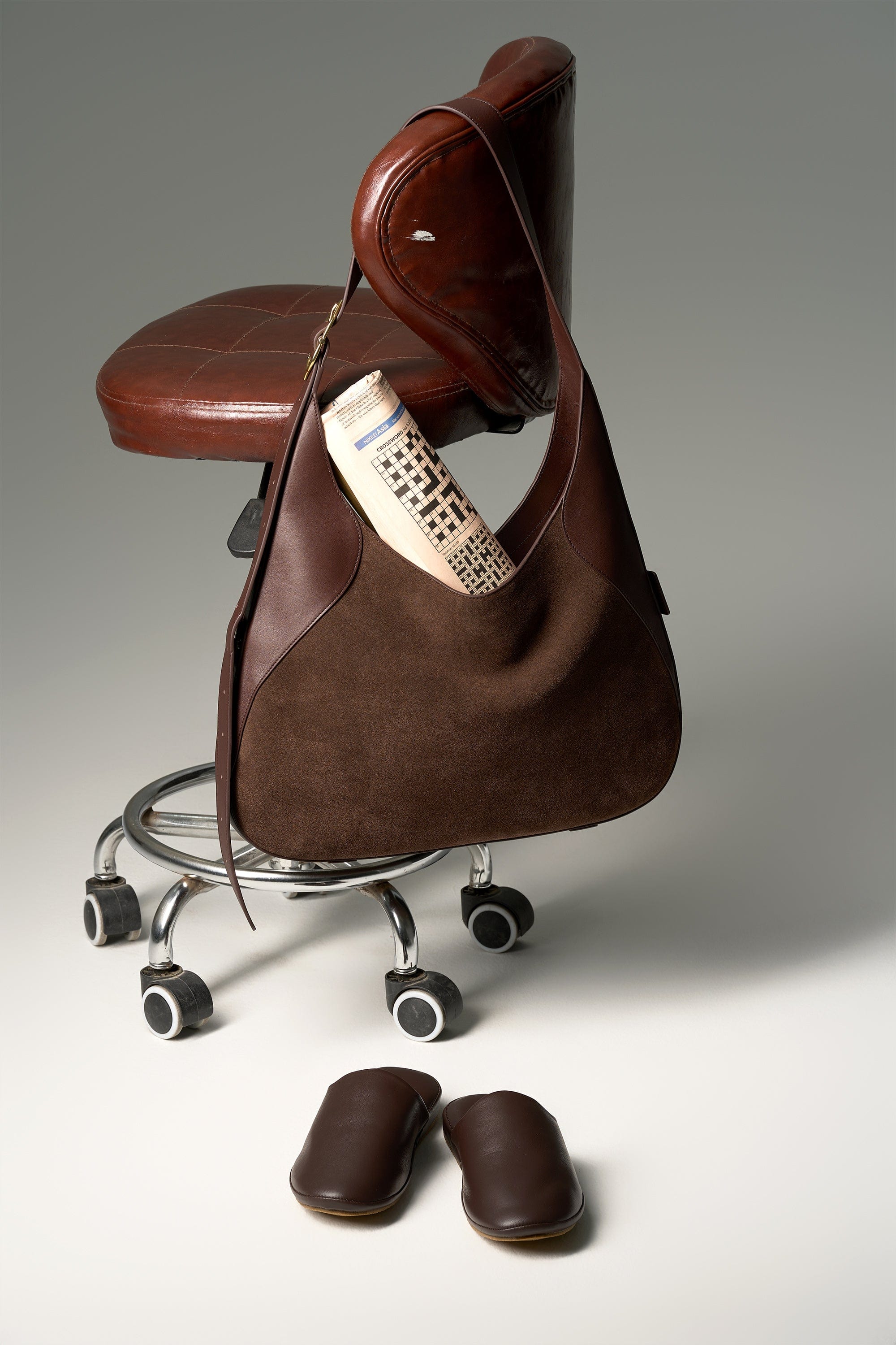 OLEADA NYC Hobo Bag > Leather Hobo Bag For Women > Mini Handbag > Convertible To Shoulder Bag > Fits 14" laptop> Color_Mocha Marina Hobo