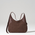 OLEADA NYC Hobo Bag > Leather Hobo Bag For Women > Mini Handbag > Convertible To Shoulder Bag > Fits 14" laptop> Color_Mocha Marina Hobo